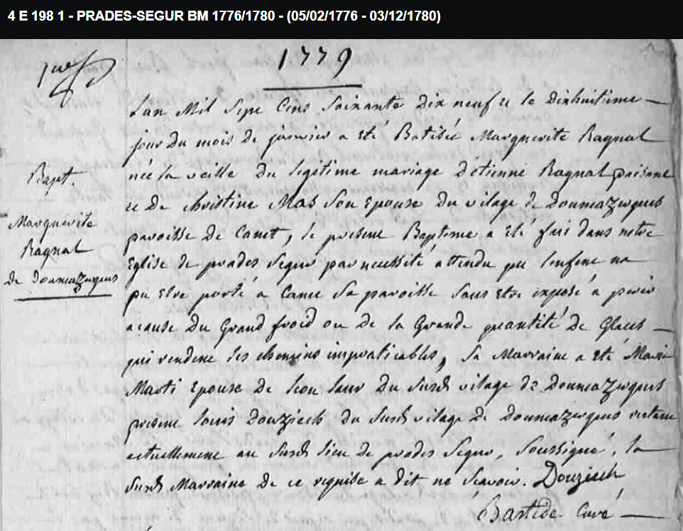 Doumazergues 1779 à Prades.png