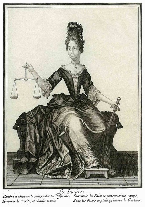 5-2 Allegorie de la Justice d'après Robert Bonnart, vers 1726, Musée du barreau de paris.jpg